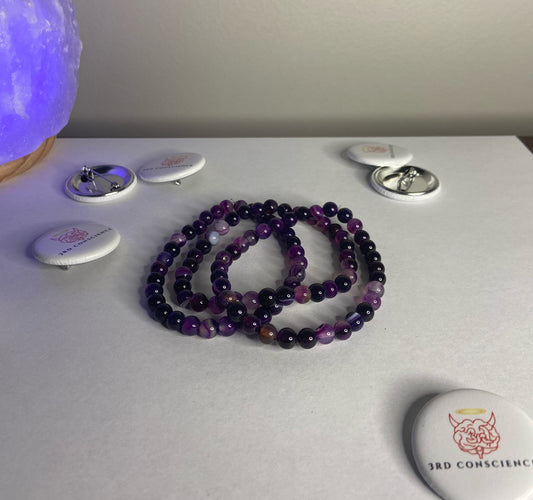 Purple Agate Bracelet (harmony & luck)